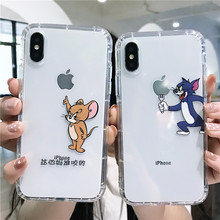 新款卡通苹果XSMAX手机软壳iphone8plus杰瑞鼠6Splus汤姆猫超薄防摔7plus情侣男女手机保护壳iphone8XR软壳