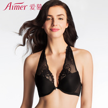 爱慕索爱3 4厚模杯有钢圈黑色性感收副乳文胸女内衣AM14KY1