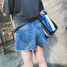 短款 裙裤 宽松牛仔裤 mm高腰牛仔短裤 显瘦阔腿裤 女夏韩版 晶咕家大码