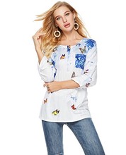 Sleeve Long 女长袖 Butterfly shirt Spring Women Printed