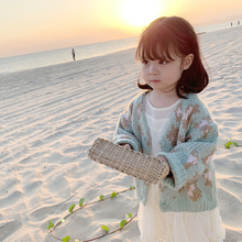 宝宝针织开衫 2019春装 春秋女童洋气毛衣儿童外套上衣韩版 新款 童装