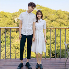 领登记结婚照证件照 裙子气质情侣夏装 情侣装 白色衬衫 春装 不一样