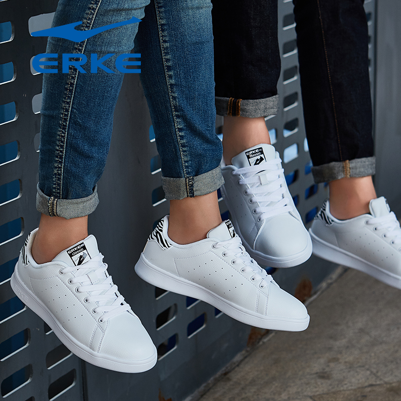 ERKE 2019 New Men's Shoes Small White Shoes Couple's Autumn Slates Casual Breathable Fashion Sneakers Women