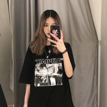 大版欧货学生装 半袖 上衣服情侣装 短袖 上衣2019新款 T恤女个性 夏装