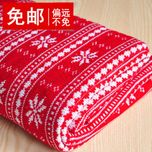 8.8元 半米 秋冬上衣毛衣裙子服装 面料 红底雪花针织毛线布料