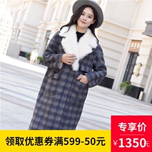 2018冬季新款海宁皮草大衣复合皮毛一体外套女中长款大羊毛领女装图片