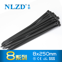 8*250mm 国标/非标白黑色尼龙扎带足数 一拉得塑料卡扣固定座标签