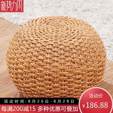 藤家具中式藤编鼓凳创意圆矮凳休闲沙发墩天然藤编小古凳换鞋凳