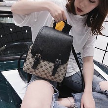 老花双肩韩版 2018新品 18年新品 流行气质百搭单肩包淑女气质手提多