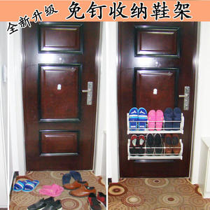 防盗门免钉收纳门后鞋架省空间磁吸门后挂式经济型收纳特价拖鞋架
