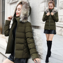 羽绒棉服女短款2018新款修身连帽冬季外套棉衣大码女装加厚小棉袄图片