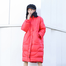 2018秋冬新款中长款加厚羽绒服女装韩版宽松鹅绒服明星同款外套女图片