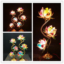 三品灯长明灯 佛堂寺庙佛具 包邮 七彩莲花灯佛供灯 佛教用品 高档
