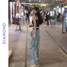 浅色阔腿裤 长裤 女显瘦百搭宽松直筒裤 2019春款 高腰牛仔裤 DIAMOND