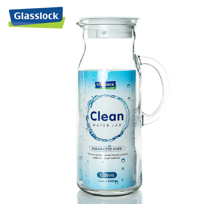 GlassLock韩国进口玻璃水壶大容量冷水壶果汁壶带把加厚凉水壶