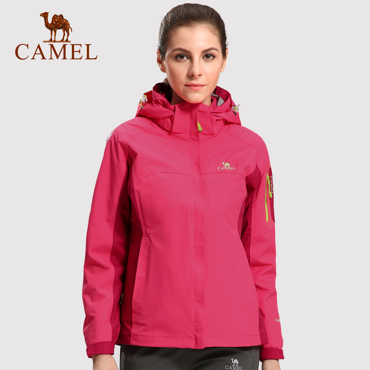 Camel Outdoor Charge Coat Women's Winter Cold Protection Plush Thickened Three in One or Two Piece Mountaineering Suit Fashion Brand Coat Men