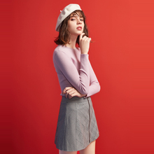 玖姿奥莱2018新款多色圆领套头修身时尚针织羊毛衫女图片