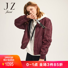 玖姿奥莱2018冬装新款时尚简约拉链棒球服棉服女外套图片