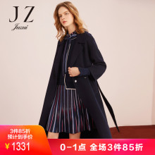 JUZUI/玖姿2018冬装新款收腰显瘦双面呢羊毛大衣女过膝图片