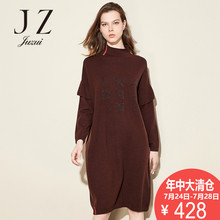 JUZUI/玖姿奥莱店长袖圆领上衣2018秋装新款中长款毛衫女图片