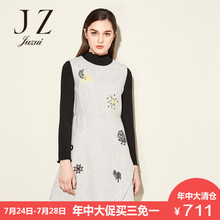 JUZUI/玖姿奥莱店2018冬装新款无袖圆领中长款清新连衣裙图片