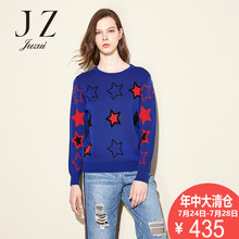 JUZUI/玖姿奥莱店2018秋装新款圆领绣花长袖套头毛衫女图片