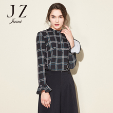 JUZUI/玖姿旗舰店2018春装新款格子时尚套头单上衣图片