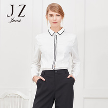 JUZUI/玖姿奥莱2018秋装正品新款上衣简约职业修身衬衫女图片