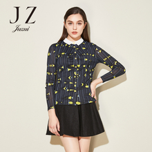 JUZUI/玖姿旗舰店长袖上衣2017冬装新款翻领长袖修身衬衫女图片