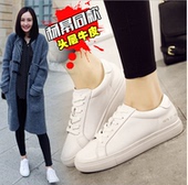 真皮休闲平底小粉鞋 学生鞋 韩版 女百搭单鞋 乐福小白鞋 2018春夏新品