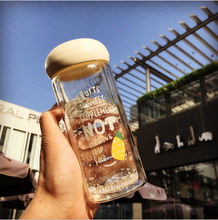 双层隔热防烫玻璃杯流行创意随手杯子水果玻璃水杯男女式情侣杯子