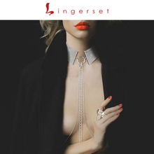 Indiscrets品牌时髦优雅复古金银颈胸装 饰链 伶社女士颈链Bijoux