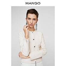 MANGO女装2018春装新品短款纯色圆领夹克 时尚外套女23093021图片