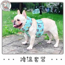 法斗冰围脖夏季狗狗降温防暑围巾宠物解暑巴哥犬冰背心凉凉衣定制