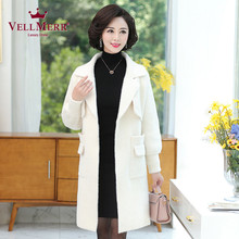 VELLMERR中老年女装秋冬新款妈妈韩版仿水貂大衣中长款外套ZQQ101图片