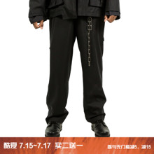 西装 18AW 侧拉链直筒百搭垂感长裤 立体裁剪黑色暗条纹 ANTEBB