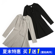 阁楼花开连衣裙女2018秋装新款韩版中长款V领长袖收腰气质裙子图片