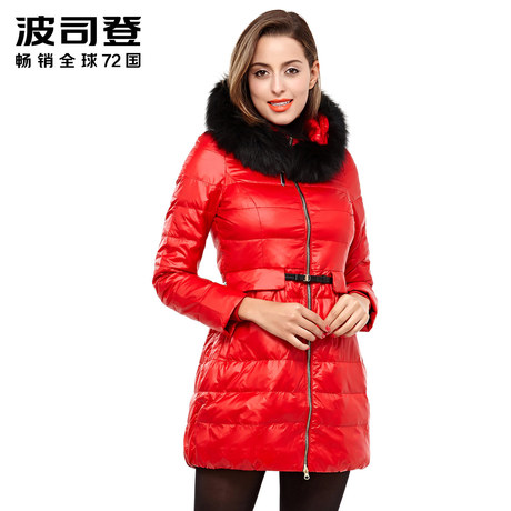 波司登羽绒服女士大众气质百搭收腰保暖中长款毛领外套 B1301238商品大图