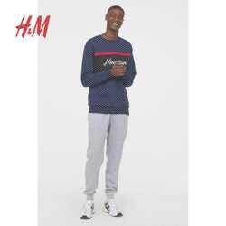 H＆MDIVIDED男装加厚裤子男休闲裤2019新款直筒长裤HM0685815