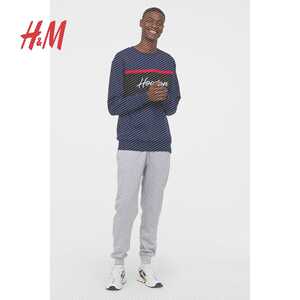 H＆MDIVIDED男装加厚裤子男休闲裤2019新款直筒长裤HM0685815