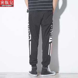 肥佬运动裤男宽松春季男士大码男裤嘻哈潮流男装裤子胖子休闲裤男