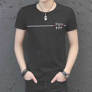 2019新款男士短袖t恤圆领丅半袖个性韩版潮流夏季男装修身上衣服