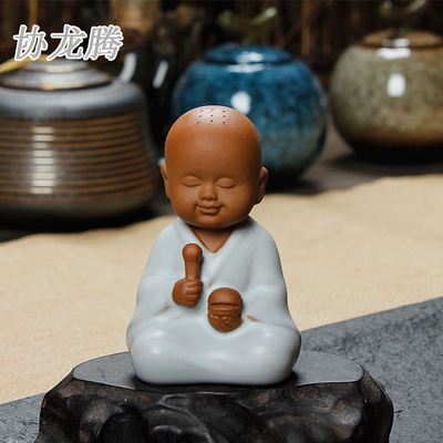 协龙腾 汝窑茶宠 茶玩摆件 茶道配件开片 汝窑之佛系列