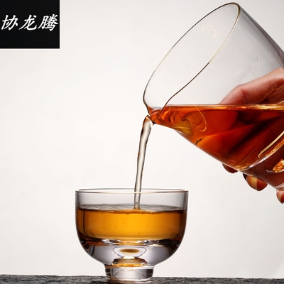 协龙腾日式富士山公道杯纯手工水晶玻璃公杯玻璃茶具配件分茶