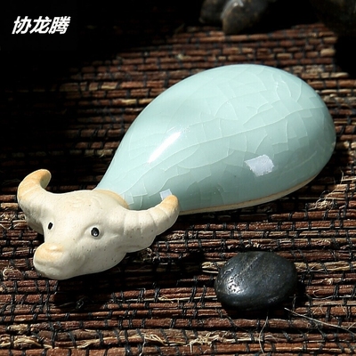 协龙腾瓷韵龙泉窑 精品汝窑茶宠摆件 陶瓷工艺品牛哥窑茶宠陶瓷茶