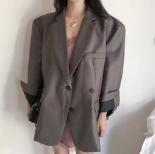 外套女装 简约百搭气质洋西装 正品 排口时尚 2018秋季新品 L韩国代购