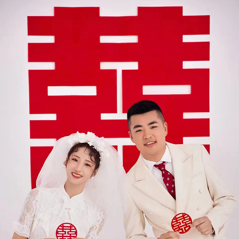 喜字结婚专用超大喜字子贴简约背景墙婚礼囍字装饰婚房拍照神器