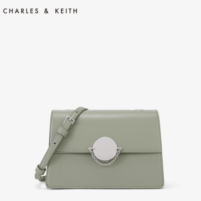 CHARLES&KEITH 小方包 CK2-80270179 金属扣链条翻盖单肩斜挎包