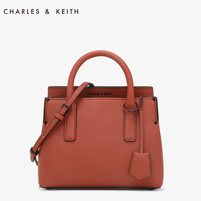 CHARLES&KEITH手提单肩包CK2-30270063通勤风荔枝纹杀手斜挎女包