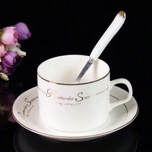 简约咖啡杯碟优雅复古欧式小 陶骨瓷杯英式下午茶茶具套装